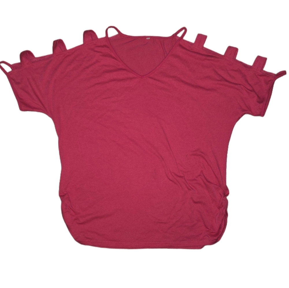 Women's Pink Strappy Sleeve Shirt